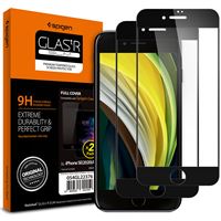 Spigen Glass FC 2 Pack, black - iPhone SE/8/7